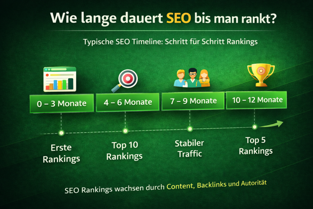 wie lange dauert seo bis eine website in google top rankings erreicht

