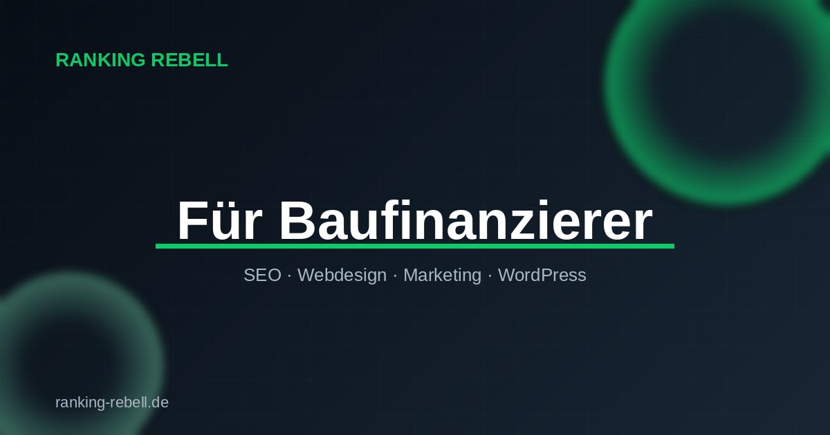 Shopify für Baufinanzierer - Ranking Rebell