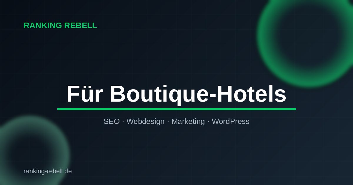 Shopify für Boutique-Hotels - Ranking Rebell