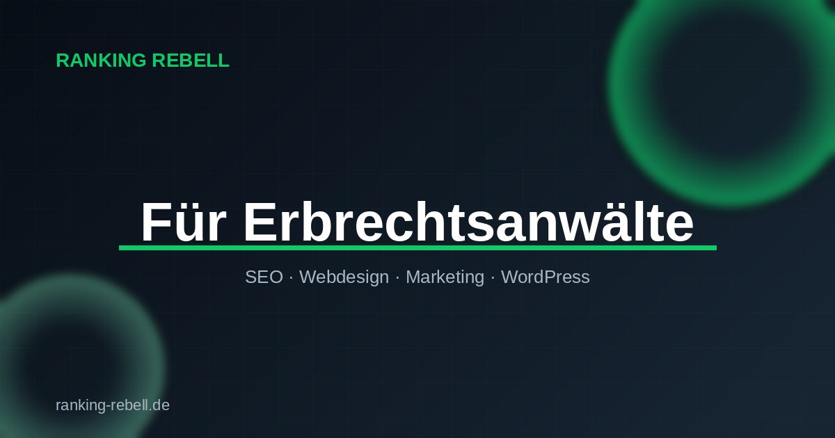 Shopify für Erbrechtsanwälte - Ranking Rebell