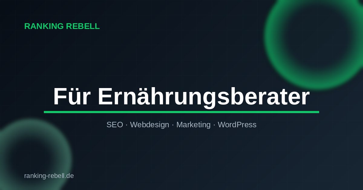 Shopify für Ernährungsberater - Ranking Rebell