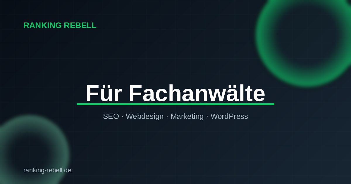 Shopify für Fachanwälte - Ranking Rebell