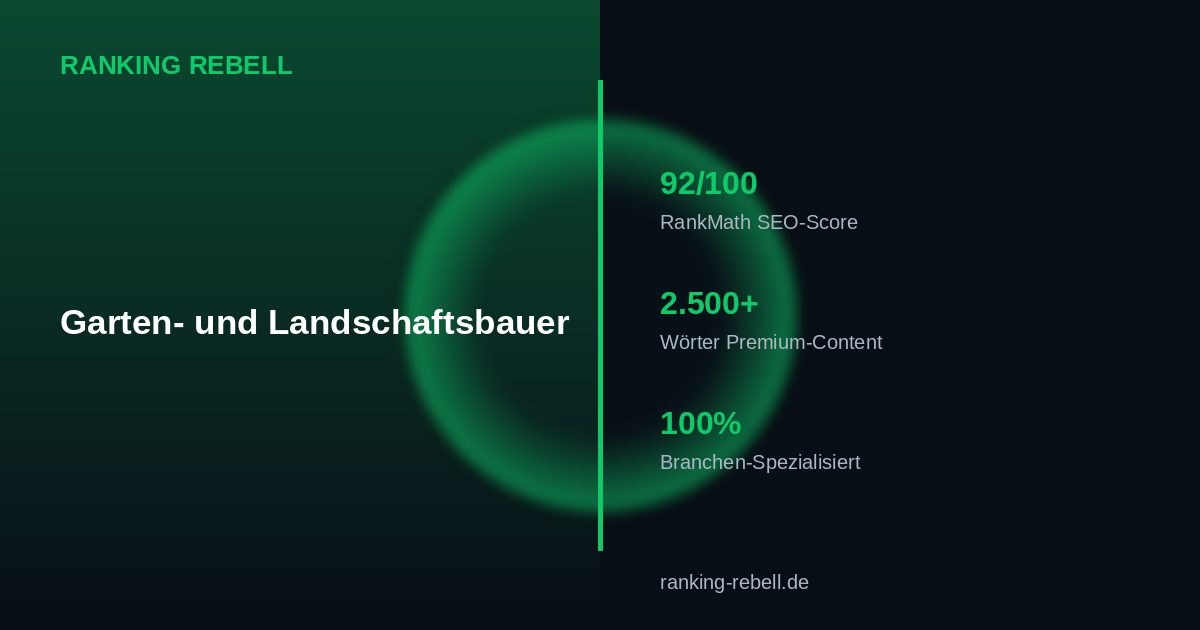 SEO Agentur für Gartenlandschaftsbau 2026 - Komplettlösung