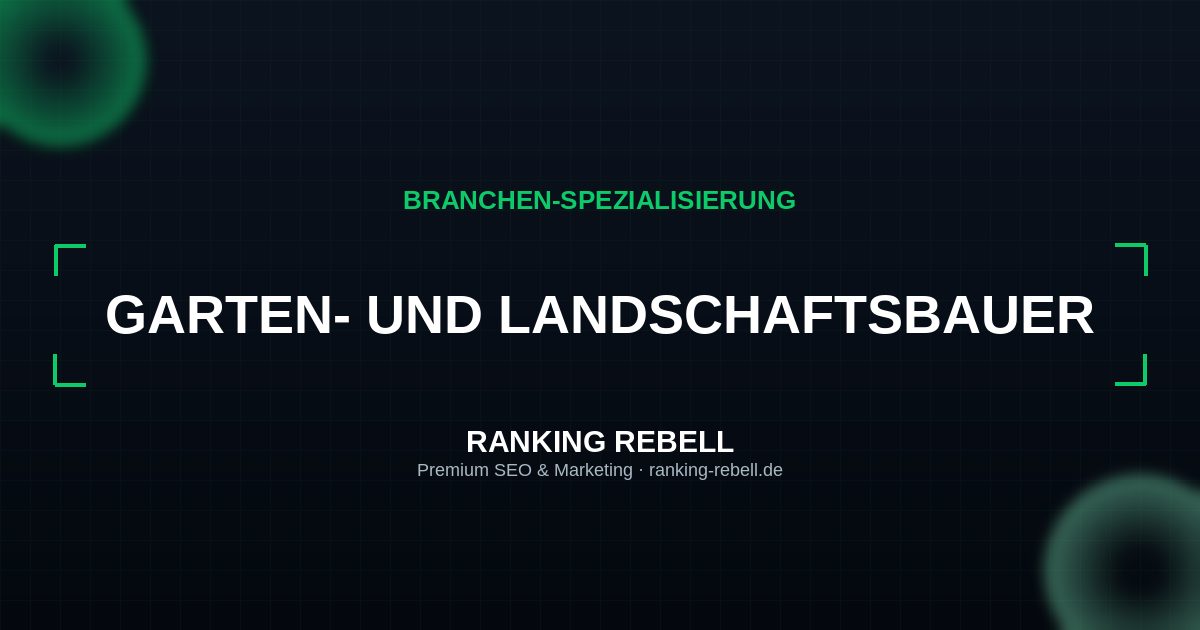 SEO Agentur für Gartenlandschaftsbau - Strategischer Partner