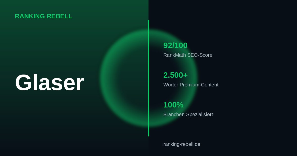 Webdesign für Glaser 2026 - Komplettlösung