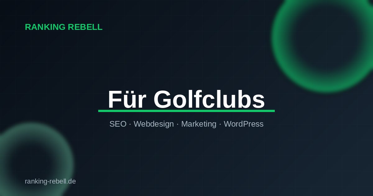 Webdesign für Golfclubs - Ranking Rebell