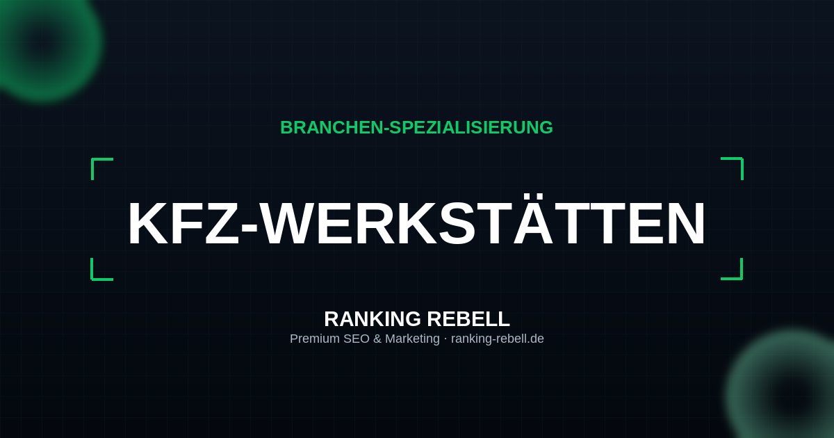 SEO Agentur für KFZ-Werkstätten - Strategischer Partner