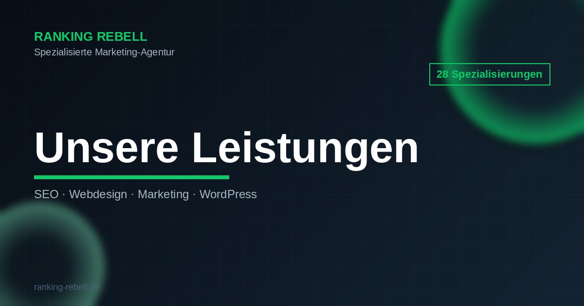 Unsere Leistungen - SEO, Webdesign, Marketing, WordPress