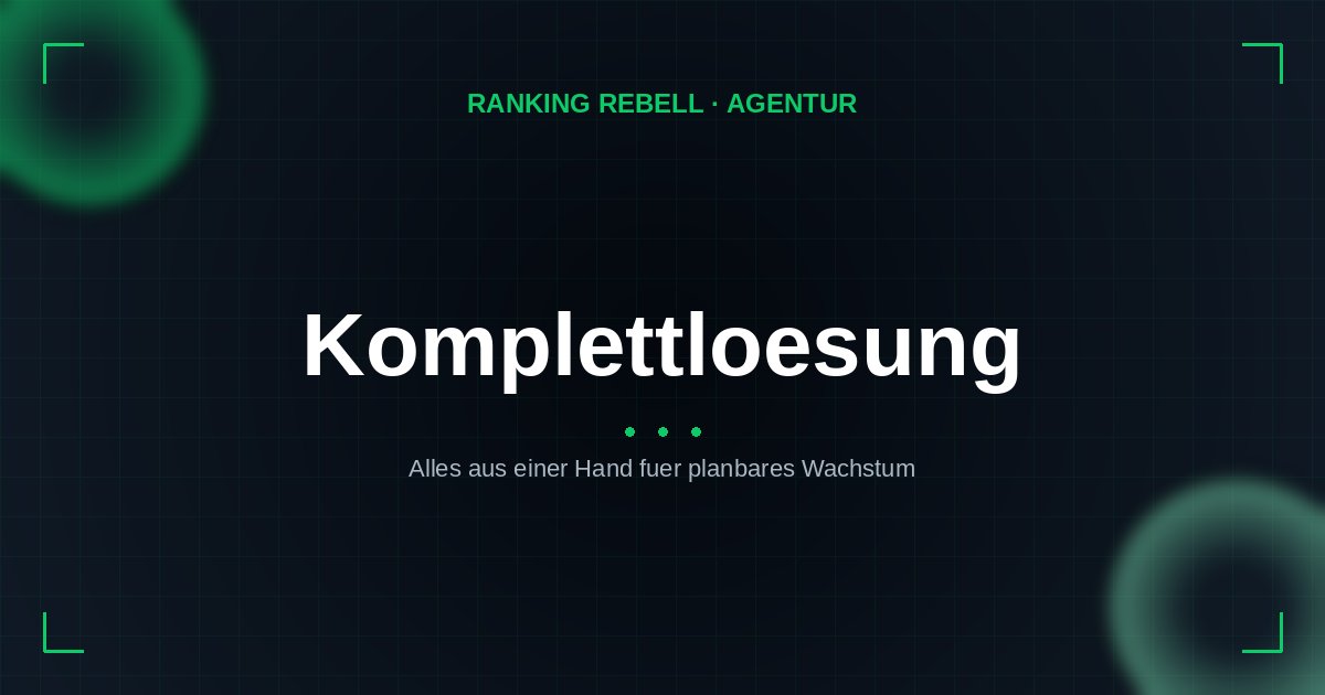 Komplettlösung 2026 - Ranking Rebell Agentur
