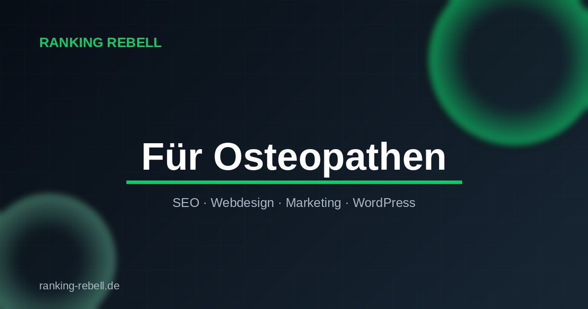 Shopify für Osteopathen - Ranking Rebell