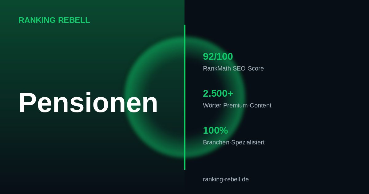 Webdesign für Pensionen 2026 - Komplettlösung