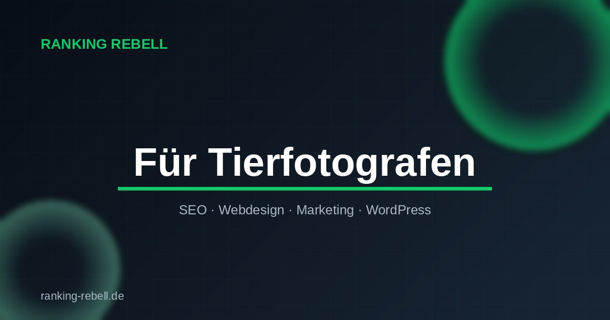 E-Commerce SEO für Tierfotografen - Ranking Rebell