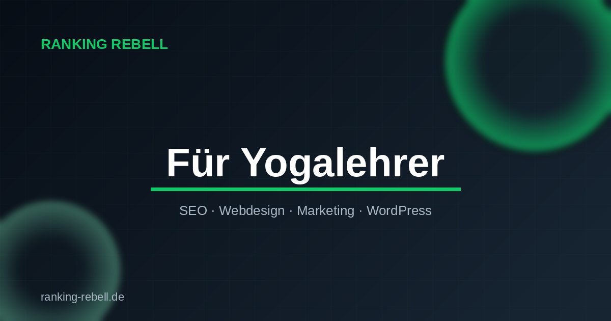 E-Commerce SEO für Yogalehrer - Ranking Rebell